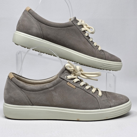 Ecco Soft-7 Runner Womens Size 7 Grey Nubuck Leather Casual Lace Up Pre-owned - Picture 2 of 10